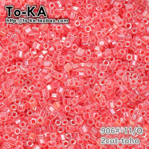 [TOHO-906#] Япония Импортированная подлинная донгбао 2-кишечная шестиугольная угловая бусинка 2 мм красные кремовые шины