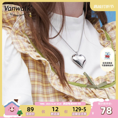 taobao agent Vanwalk & Slimes joint Cupid Love necklace female ins Sweet and cool heart -shaped collarbone with chain personality