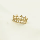 14K585 Чистое золотое кружевное кольцо цветочного кольца цветов