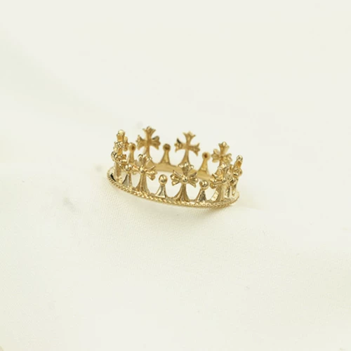 14K585 Чистое золотое кружевное кольцо цветочного кольца цветов