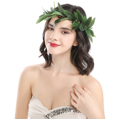 taobao agent Greek Olive Leaf Flower Ring Games awarded men and women crown head ring, simulation leaf leaf head jewelry hair accessories