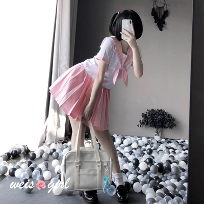 taobao agent Weisgirl sweetness JK sailor service sexy suit two -dimensional uniform seductive pink student outfit full set