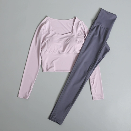 Спортивный быстросохнущий лонгслив, топ с чашечками, одежда для йоги, летний комплект для спортзала, в обтяжку, коллекция 2022, для бега