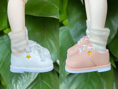 taobao agent Spot free shipping BJD6 six -point baby star board shoes daily sports versatile accessories white powder two colors