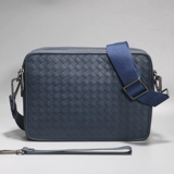 Сумка на одно плечо, плетеная сумка через плечо, мужская сумка с петлей на руку, из натуральной кожи