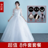 Свадебное платье для невесты для беременных, 2020, открытые плечи и длинный рукав, большой размер, по фигуре