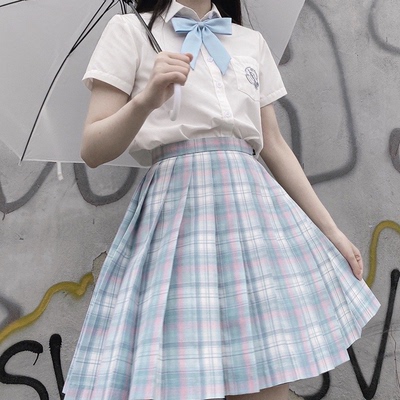 taobao agent [Fairydream spot] National brand JK uniform does not lose W-Uniform Fudin original grid skirt