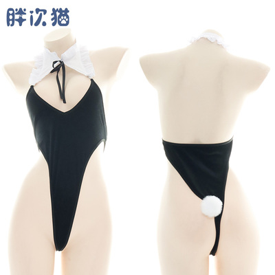 taobao agent [Clearance] Original open -chest high fork rabbit girl suit sexy pajamas home cloth