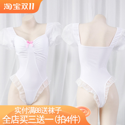 taobao agent Sexy cute top with cups, puff sleeves