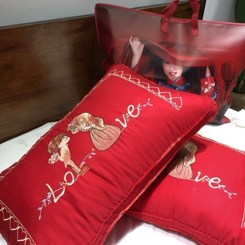Красная подушка, трансформер для влюбленных домашнего использования для двоих, с защитой шеи