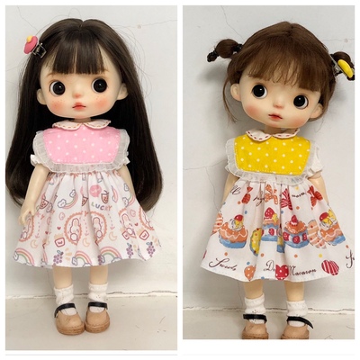 taobao agent Barbarian Holala doll clothes BJD small fish body through cartoon cute dresses