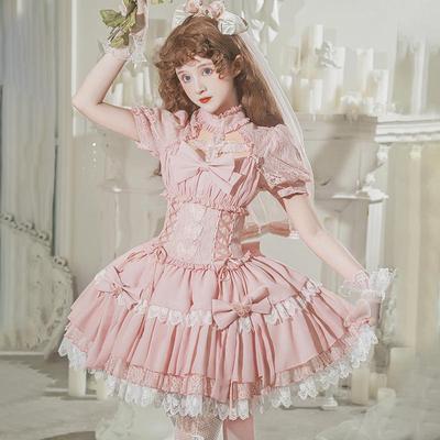 taobao agent Genuine fuchsia dress for princess, cute mini-skirt, Lolita style, Lolita OP