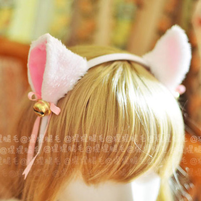 taobao agent Plush headband, small bell, hair accessory, hairgrip, cosplay