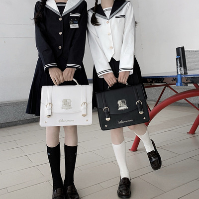 taobao agent Japanese universal student pleated skirt, shoulder bag, handheld polyurethane bag strap