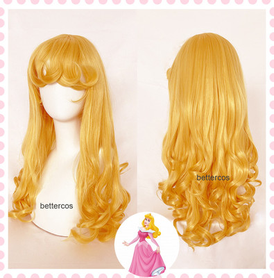 taobao agent Golden wig for princess, curls, cosplay