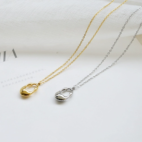 Ожерелье в форме капли, брендовая цепочка до ключиц из нержавеющей стали, простой и элегантный дизайн, легкий роскошный стиль