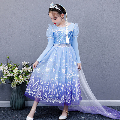 taobao agent Demi-season small princess costume, dress, “Frozen”, halloween, cosplay