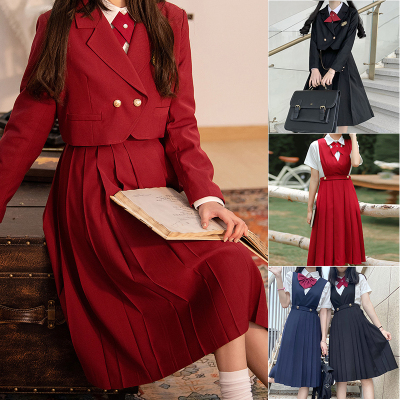 taobao agent Student pleated skirt, uniform, genuine demi-season set, dress