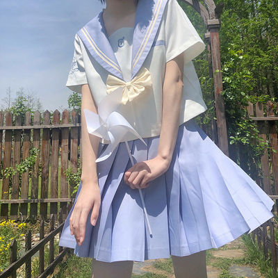 taobao agent Sea Tears JK original genuine uniform skirt Sweeper uniform full set of female student clothing college wind umbrella -like pleated skirt