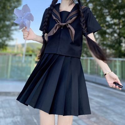 taobao agent Autumn and Dongzheng Founded Tea Three long -sleeved sailor clothes basic full set of genuine intermediate service college style jk uniform skirt women