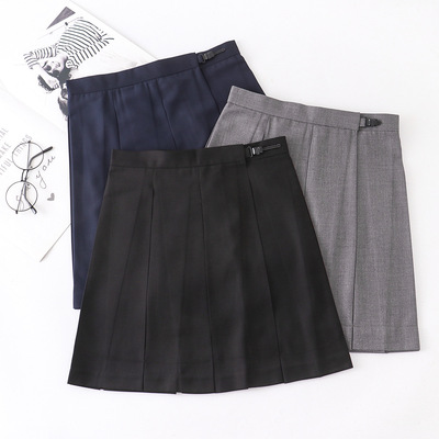 taobao agent Jk uniform eight box folds JK skirt college style gray black skirt, color blue student skirt summer skirt girl