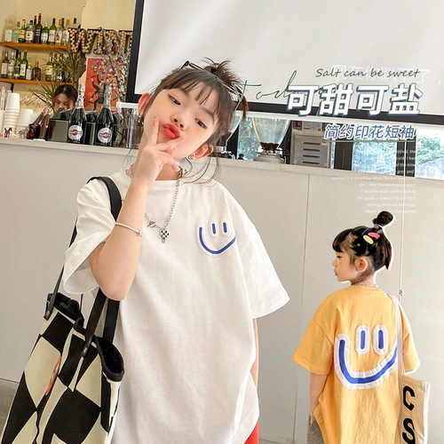 Летняя хлопковая футболка с коротким рукавом, подходит для подростков, в корейском стиле, в западном стиле, впитывает пот и запах