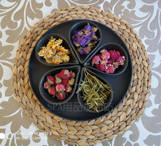 Декоративная чаша 泰式spa用品 水疗美容院调配工具 水滴陶瓷碗+托盘 调膜碗