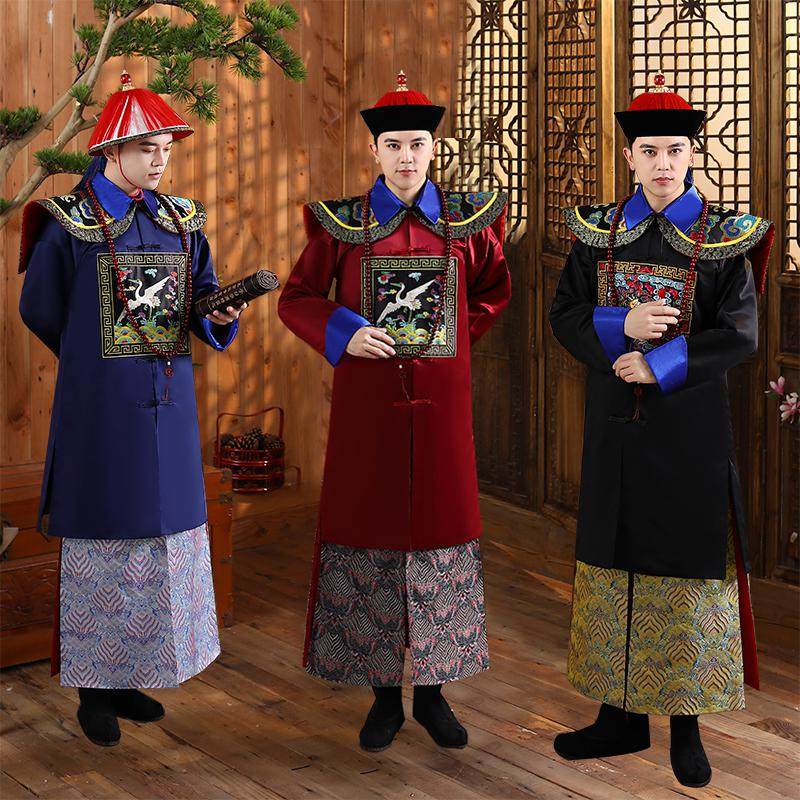 清朝古裝官服朝珠一品文武大臣服裝古代朝服侍衛服裝殭屍服演出服