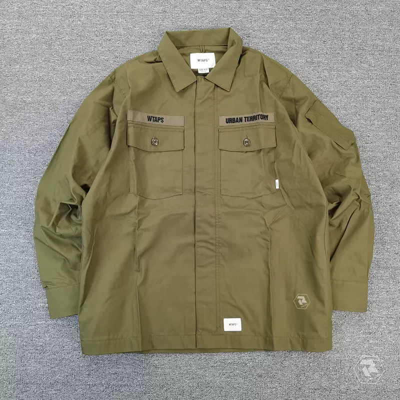 飄渺現貨WTAPS FLYERS LS WEATHER軍事工裝兩袋襯衫長袖布貼 21SS-Taobao