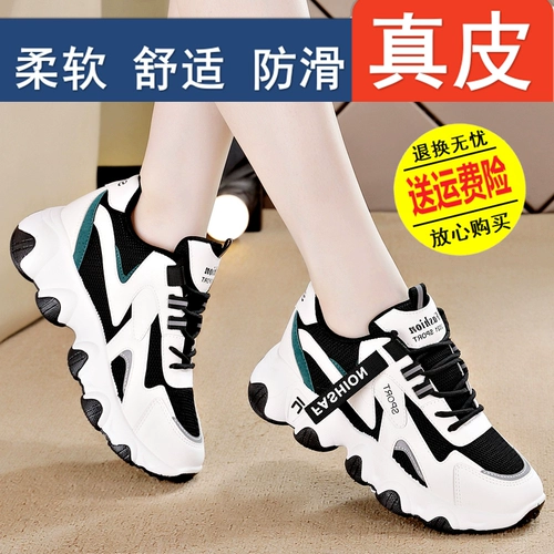 Универсальная дышащая спортивная обувь для отдыха на платформе, из натуральной кожи, 2023, осенняя, тренд сезона, мягкая подошва