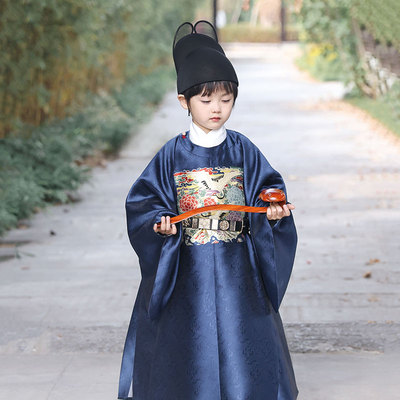taobao agent Meow Little Meow Children Hanfu-Mingyuan collar robe Boy Boy Boys True Federation of Fairy Crane supplemented Chinese style