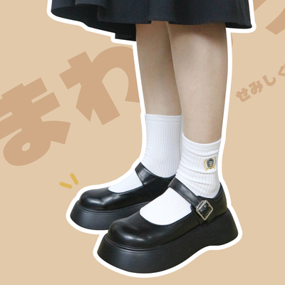 taobao agent Senla Mary Zhen shoes female big head shoes thick bottom loose cake Japanese jk uniform shoes soft girl round head college wind leather shoes