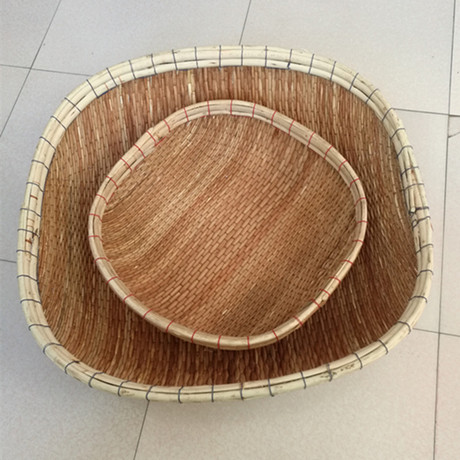 手工柳编筐 大号圆形柳条笸箩簸箕收纳筐馒头干货炒货杂物筐包邮