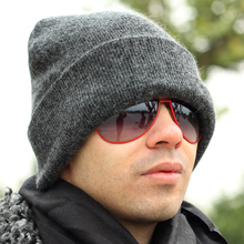 Мужская шляпа с плюшевым утолщением зимняя теплая шапка вязаная шерстяная шапка мужская лыжная шапка