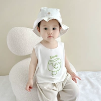 Наполовину белый растопленный модальный жилет