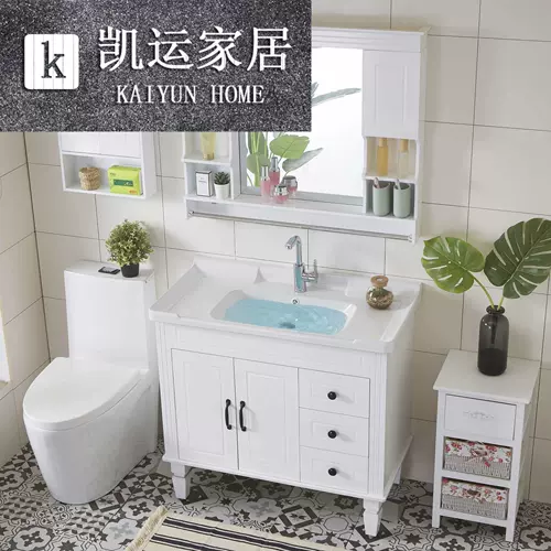 Скандинавский шкаф из ПВХ для ванной комнаты, комбинация настенного умывальника для небольшой квартиры, раковина для ванной комнаты