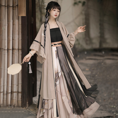 taobao agent Lingyan original Song system Hanfu women's improved long sister -in -law daily ancient style Changgan Temple Qi waist skirt full set of autumn