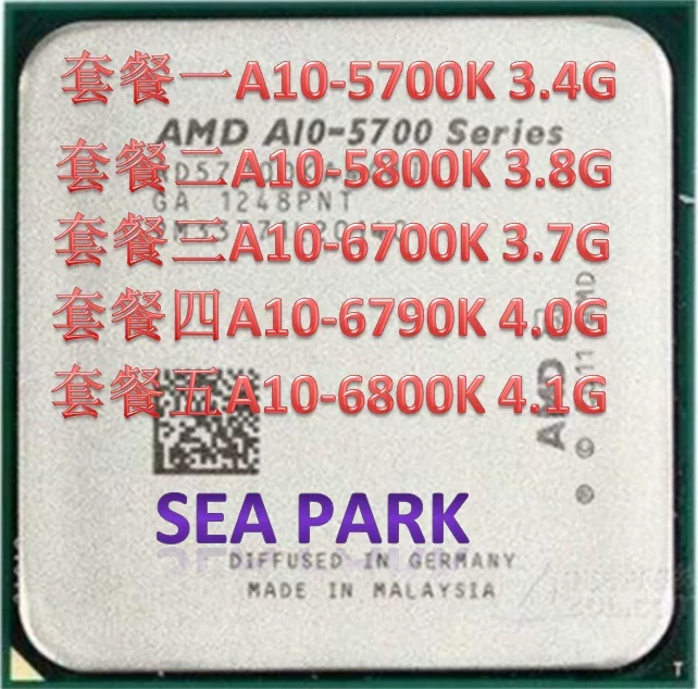 AMD A10 5800K 5700K 6700K 6790KCPU четырехъядерный FM2 эпизоды рассыпанные видео
