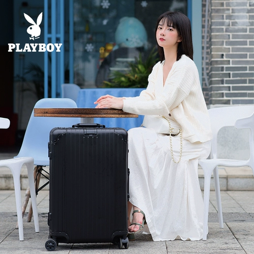 Playboy, металлический универсальный чемодан подходит для мужчин и женщин, алюминиево-магниевый сплав