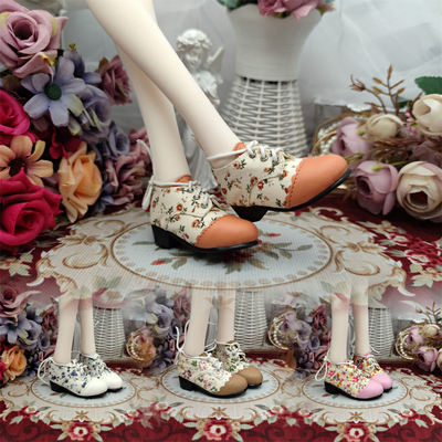 taobao agent Spot BJDSD 3 points 4 points doll shoes versatile floral retro shoe cloth shoes free shipping 1/4 1/3