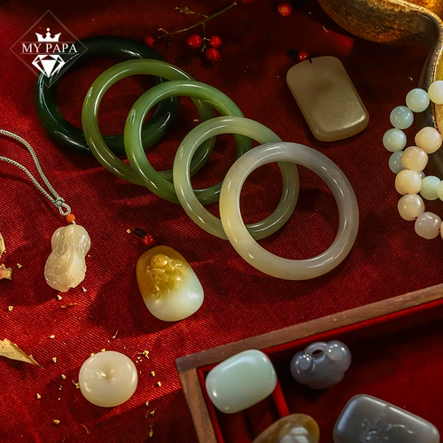 Mypapa [Сбор нескольких вариантов] Hetian Jade Sheep Fat Jade, нефритовая конфеты зеленый порошок зеленый порошок и подвеска Tian Jade Jasper