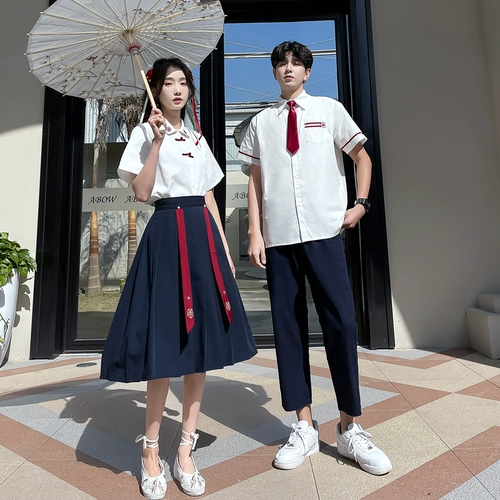 Летний комплект, ханьфу, юбка для школьников, костюм, для средней школы