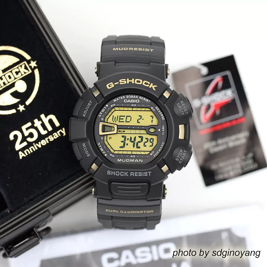 CASIO 卡西欧G-SHOCK G-9025A-1JF 稀少25周年黑金泥人全新结束- Taobao