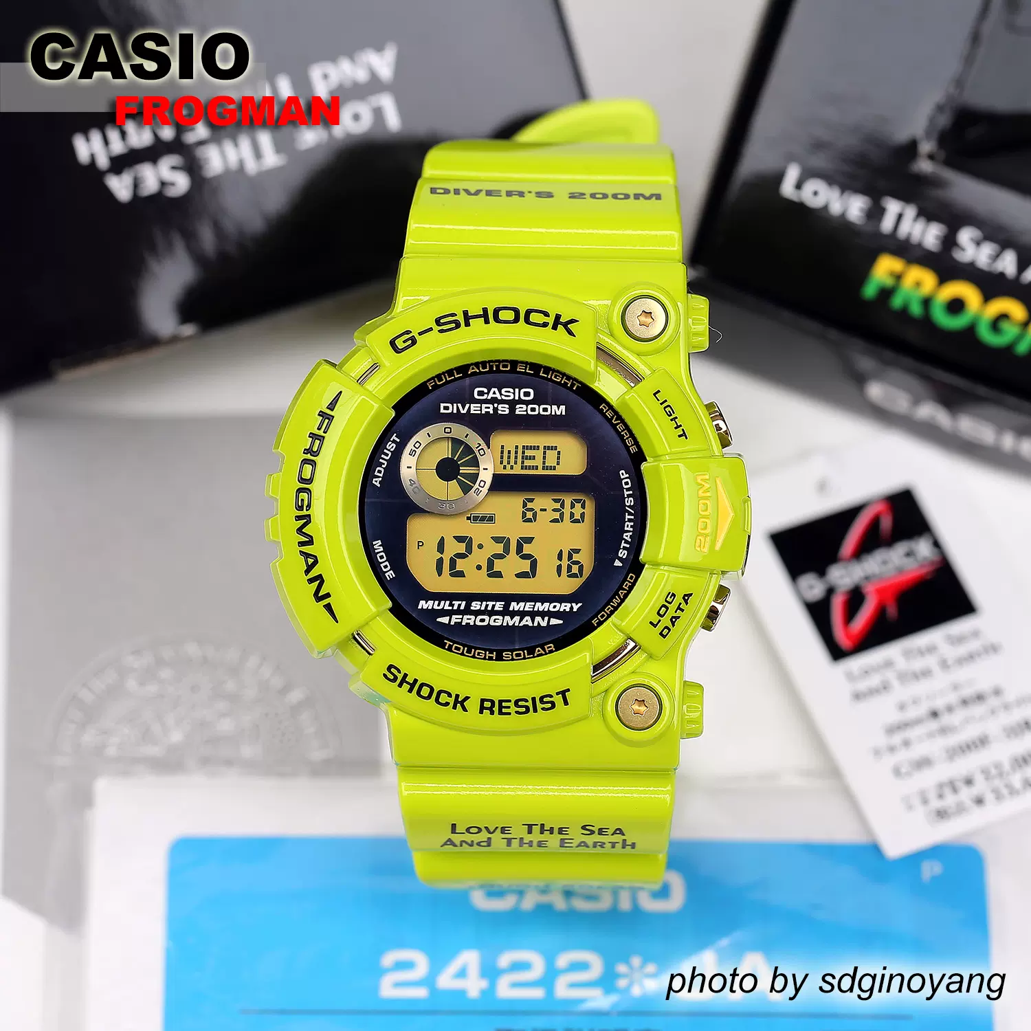 CASIO卡西欧G-SHOCK FROGMAN GW-200F-3JR限定雨蛙绿蛙人全新结束-Taobao