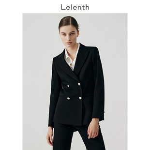 Lerens 布黒スーツジャケット女性のハイエンドファッショナブルなダブルブレストスーツスーツフォーマル作業服