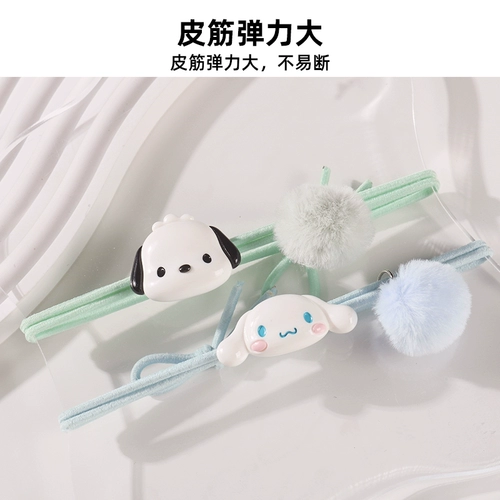 Hello kitty, мультяшная универсальная эластичная заколка для волос