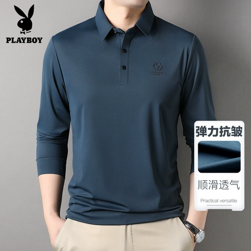 Playboy, лонгслив для отдыха, осенняя футболка polo, осенний, для мужчины среднего возраста