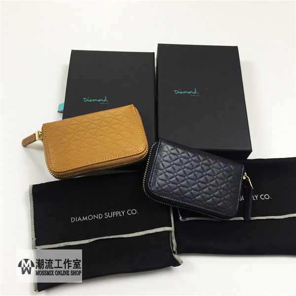 Эксклюзивный Diamond supply full zip wallet натуральная кожа молния кошелек бумажник прилив