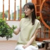 Bông Syria mùa hè phong cách mới cổ điển của phụ nữ Trung Quốc áo ngắn cổ đứng áo sơ mi cổ đứng ngắn tay áo sơ mi rộng rãi nữ M8667 - Áo sơ mi Áo sơ mi