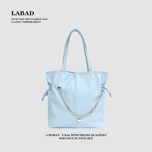 Летняя вместительная и большая сумка на одно плечо, цепь, сумка через плечо, 2023, на шнурках